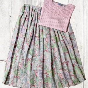 CLEARANCE ~ ALFRED DUNNER Accordion Pleated Paisley Print Midi Skirt